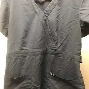 Grey’s Anatomy large dark grey scrub top